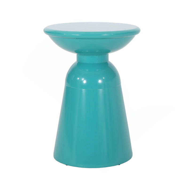Outdoor Metal End Table -Large, Teal