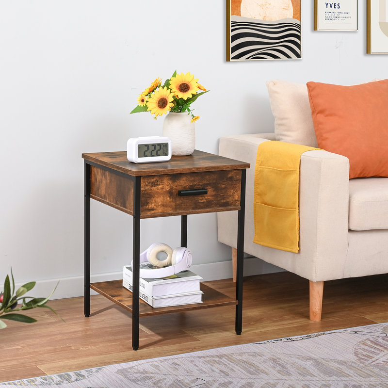 Shirle 16.1'' W Nightstand, Rustic Brown