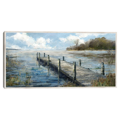 Lakeside Fishing by Studio Arts Framed Canvas Art