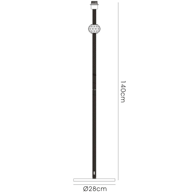 Gelnett 140cm Traditional Floor Lamp, Silver, Brown
