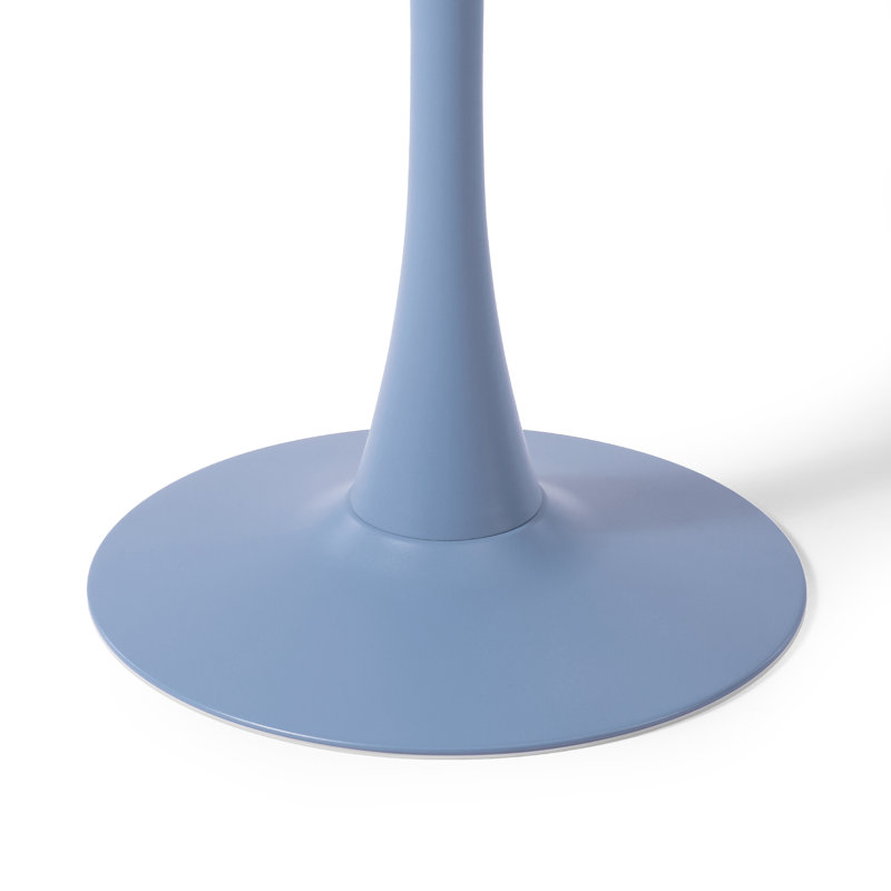 Table de salle à manger d'extérieur en acier, Bleu français