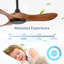 36" Wood Ceiling Fan NO Light, 3 Reversible Blades, With 6 Speeds Reversible DC Motor,Low Profile Ceiling Fan With No Light For Living Room Kitchen Bedroom