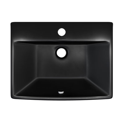 Sublime 18" Ceramic Wall Hung Sink In Matte Black