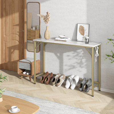 Console étroite de 9,1 po avec prises, derrière le canapé pour le salon