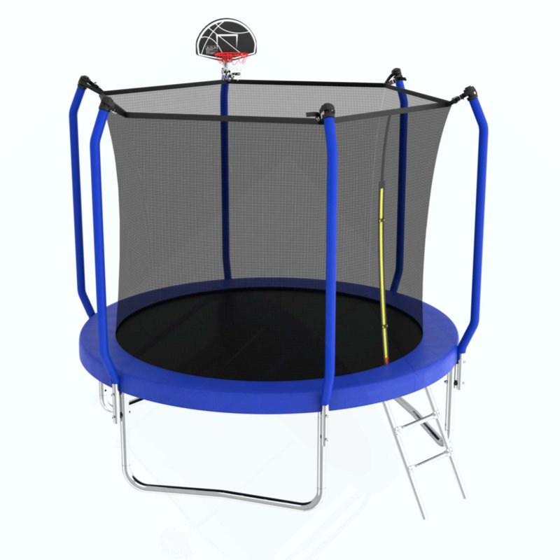 Trampoline avec panier de basketball, trampoline d'extérieur renforcé de type ASTM avec filet d'enclos