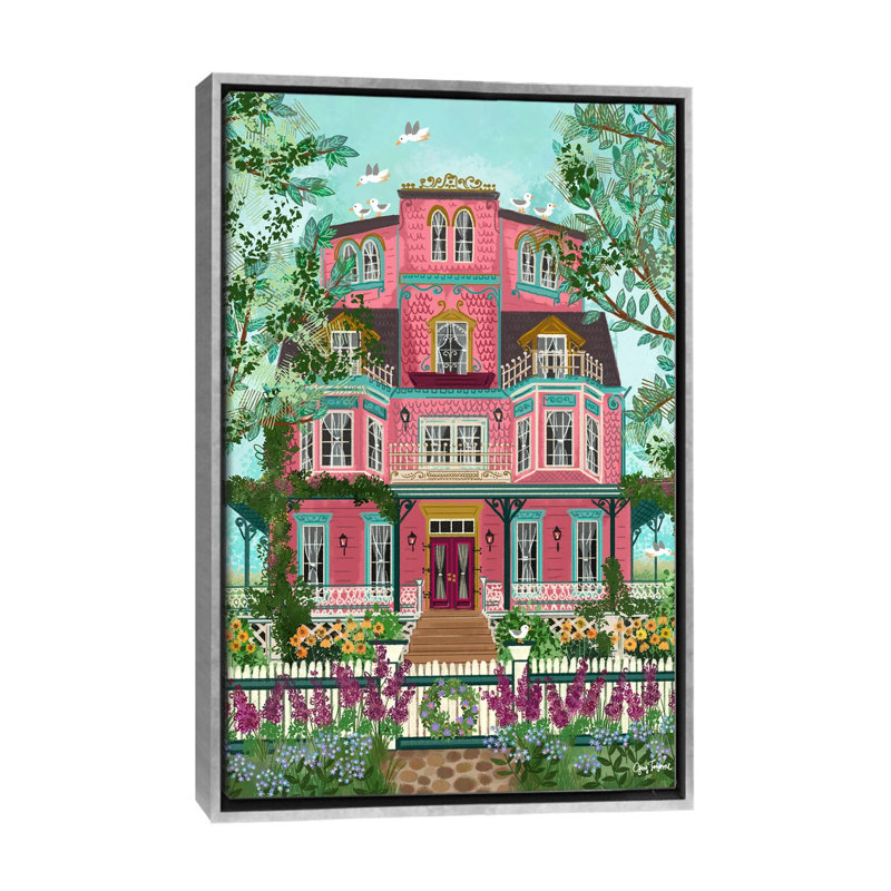 The Beach House - reproduction d'art murale - toile encadrée, Argent argent, H 40 po x l 26 po