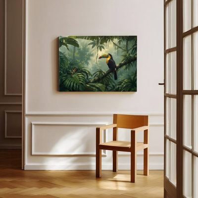 Canvas Wall Art Toucan In Tropical Jungle Rainforest Art Print Vintage Poster Print Home Decor