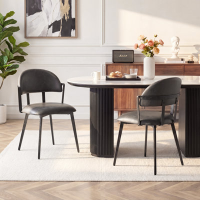 Modern Dining Chairs, Upholstered Dining Room Chair with Curved Backrest