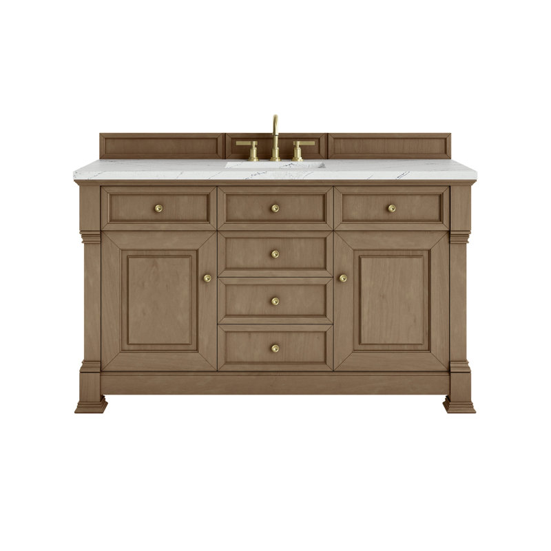 Brookfield Single Vanity, Widespread, Pecan, Ethereal Noctis