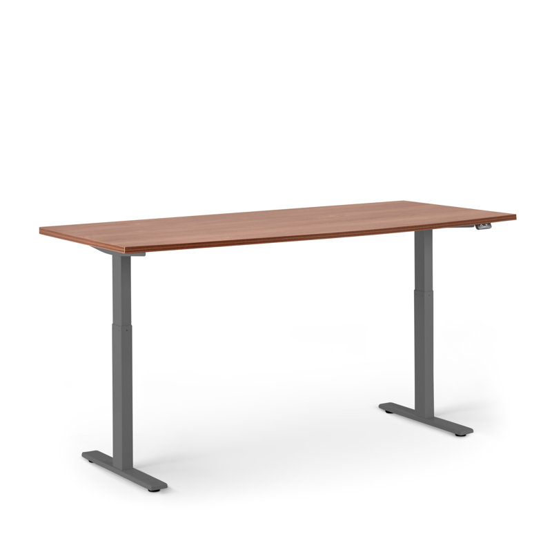 Series L 2S Adj Ht Sgl Desk, 48" H x 47.25" W x 27" D, Natural Oak/Charcoal