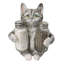 Figurine mignonne chaton gris
