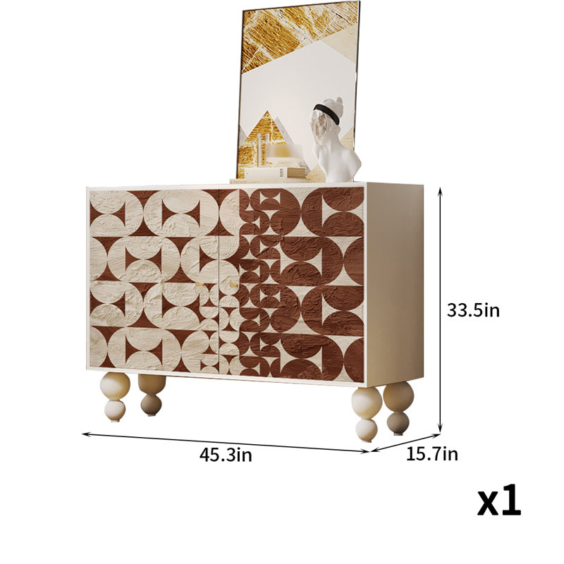 Armoire d'appoint moderne en bois massif, Blanc