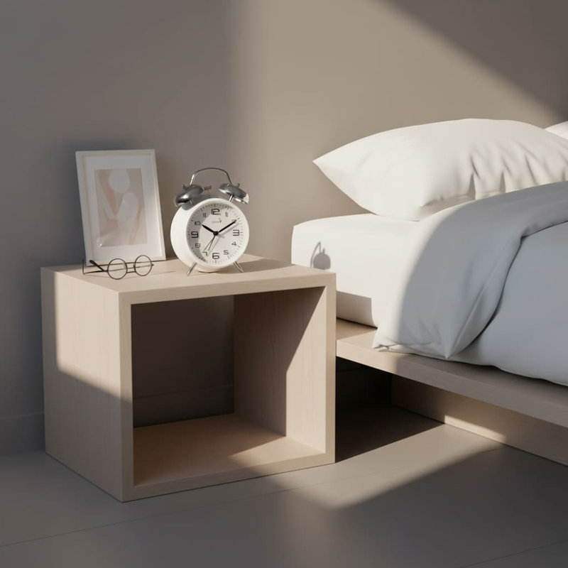 Metal Electric Alarm Tabletop Clock, Aurora White