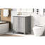 Meuble-lavabo moderne de 30 po - Armoire grise avec tiroir et étagère