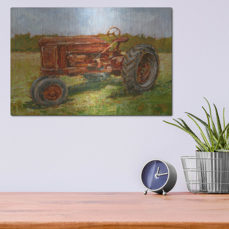 Art mural en métal Williston Forge «Rustic Tractors 2» par Ethan Harper, H 12 po x l 16 po