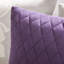 Édredon en coton imprimé simple / simple TG - gris taupe / mauve avec taies décoratives et coussins brodés