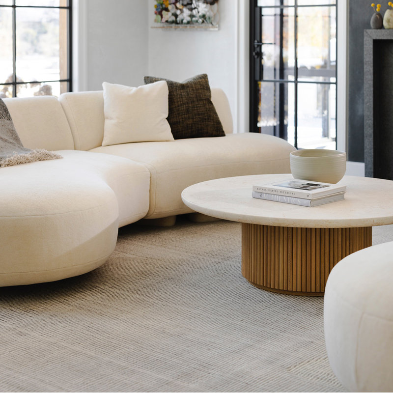 Laurel - cocktail rond - miel, H 16 po x L 60 po x l 60 po