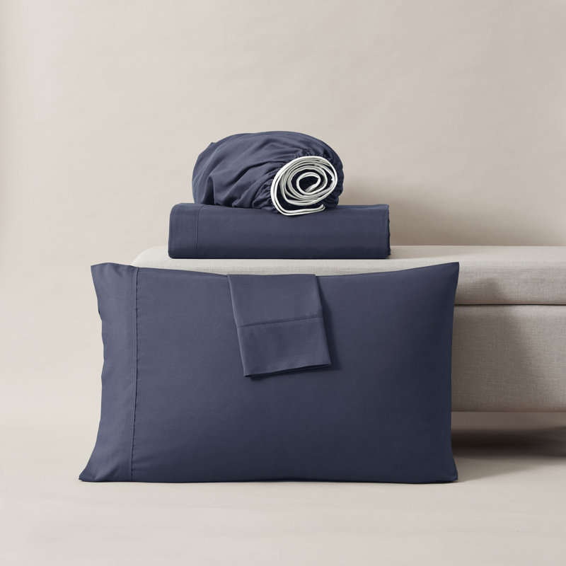 Luxury Collection Classic Smooth Thread Sheet Set, Midnight Blue, Split King