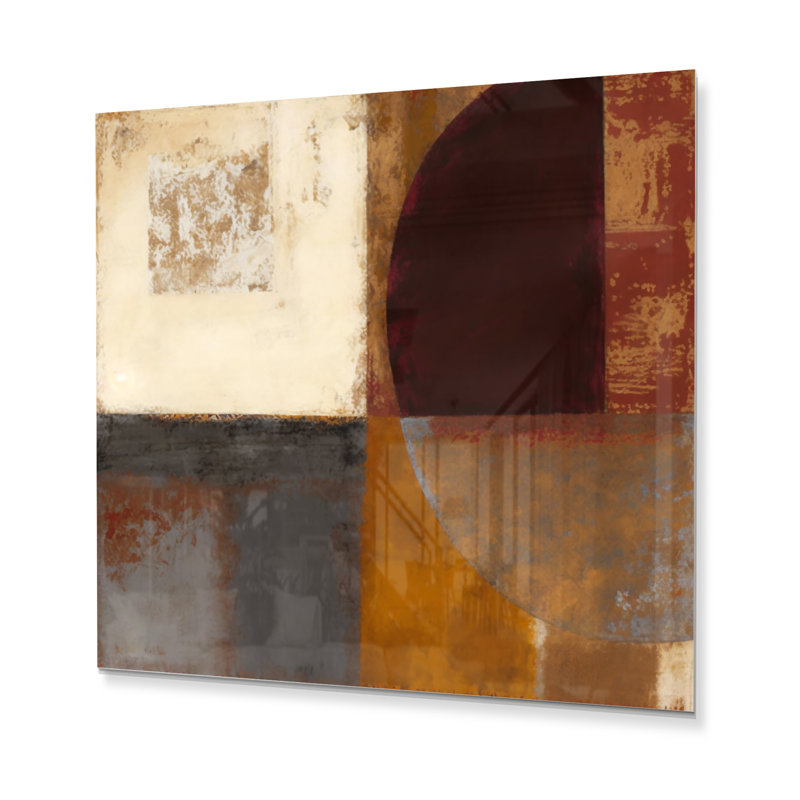 Décoration murale abstraite en métal chocolat brun V élémentaire, H 23 po x l 23 po x P 1 po