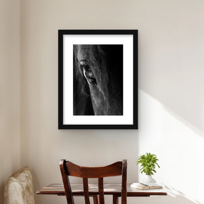 Black Horse Photography Print - White Framed Matted Decor