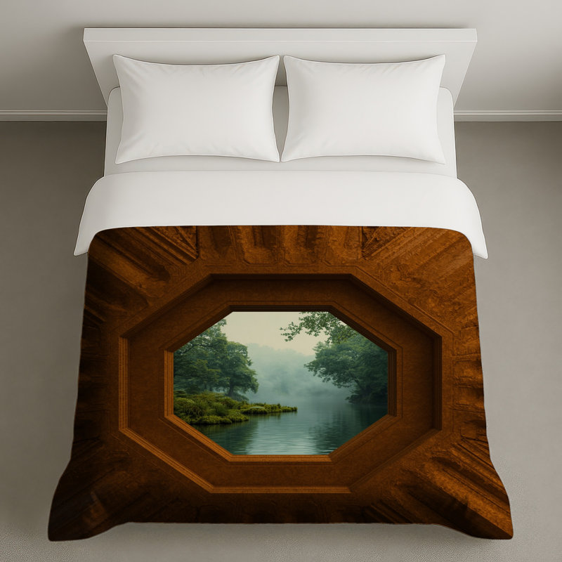 Housses de couette octogonales à fenêtre, Grand lit