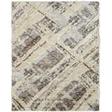 Zumwalt Hand Knotted Wool Abstract Area Rug in Ivory