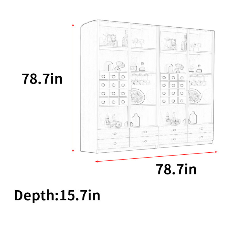 Heitman, (3 tablettes) H 78,7 po x l 78,7 po x P 15,7 po, Brun noyer