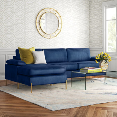 Fluery Velvet L-Shaped Sectional Reversible