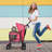 4 Wheel Folding Pet Stroller, Foldable Dog Jogger Stroller with Adjustable Canopy and Mesh Window-106691659