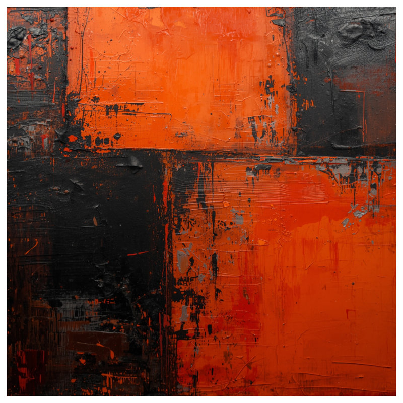 Housses de couette abstraites orange et noires, Grand lit