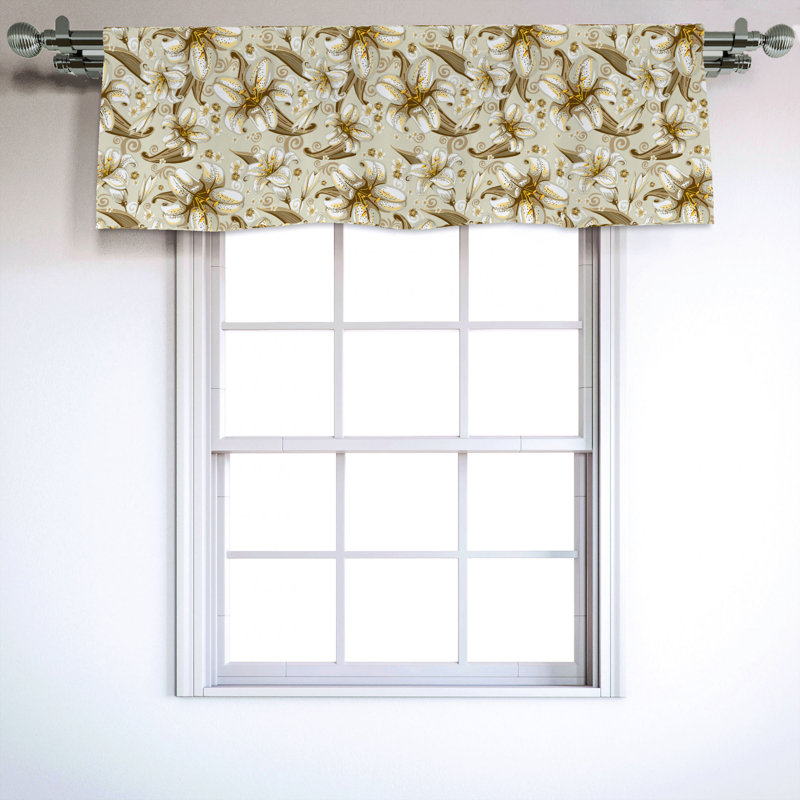 Sateen Floral Ruffled Window Valance
