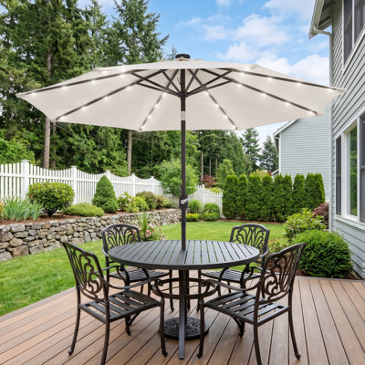 Parasol d'extérieur à DEL 9 pi Mirela pour terrasse, bord de piscine et patio Mirela
