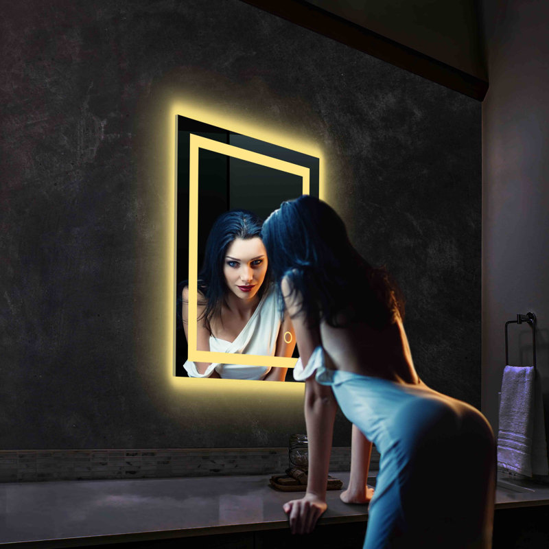 Lyra LED Lighted Bathroom Mirror with Defogger – Wall-Mounted Vanity Mirror with Adjustable Brightness & Color Temperature