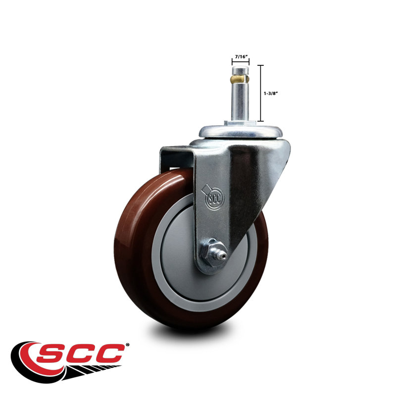 Roulettes à tige Grip Ring, Marron