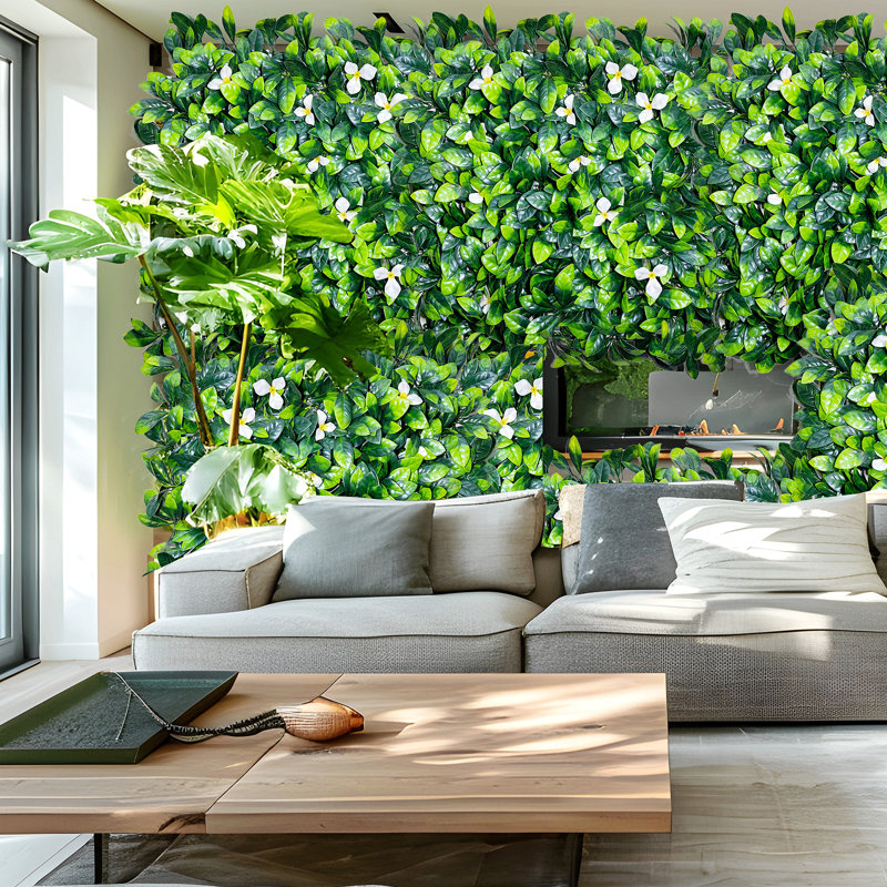 Panneaux de buis, mur d'herbe 20 po x 20 po (20 pièces), mur de plantes, mur de toile de fond d'herbe, écran d'intimité, décoration murale verte protégée contre le soleil pour l'extérieur, l'intérieur, le jardin, la cour et les décorations