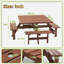 Table de pique-nique carrée 8 personnes avec trou pour parasol, surface imperméable et structure robuste