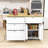 Nels 3-Piece Wooden Kitchen Island Set, Kitchen Island with Drop Leaf, Storage Cabinet and 2 Stools-2063413552
