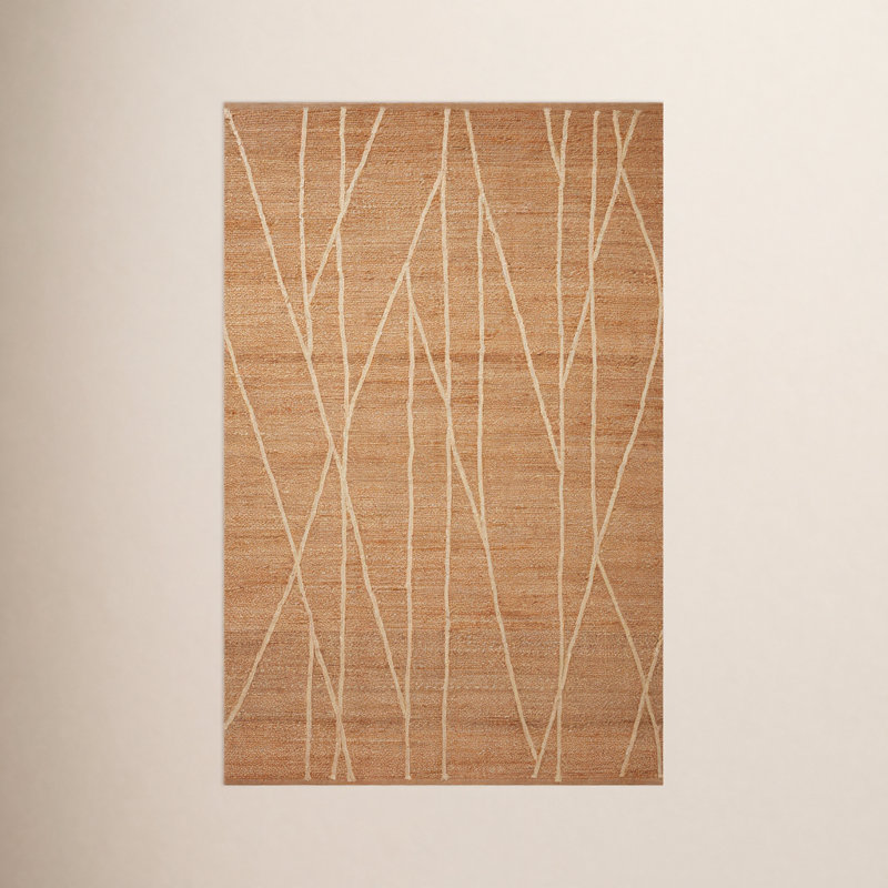 Albemarie Geometric Handmade Natural/Ivory Area Rug, Rectangle 3 pi 6 po x 5 pi 6 po