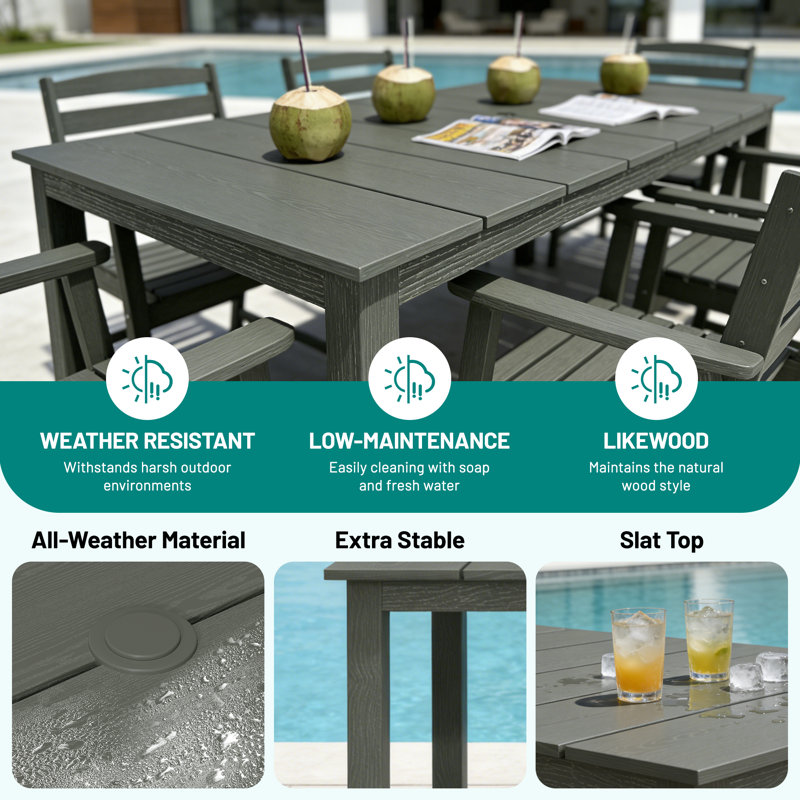 Table de salle à manger de patio, Gris