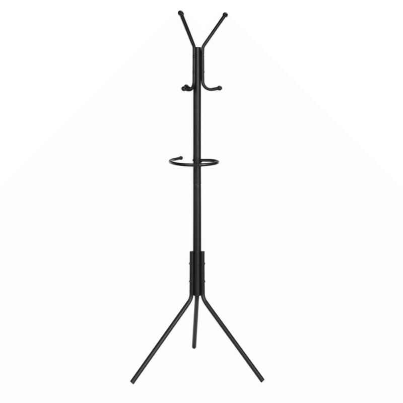 Coat Rack, Hall Tree, Free Standing, Hanging Bar, 6 Hooks, Entryway, 68"H, , Contemporary,, Black