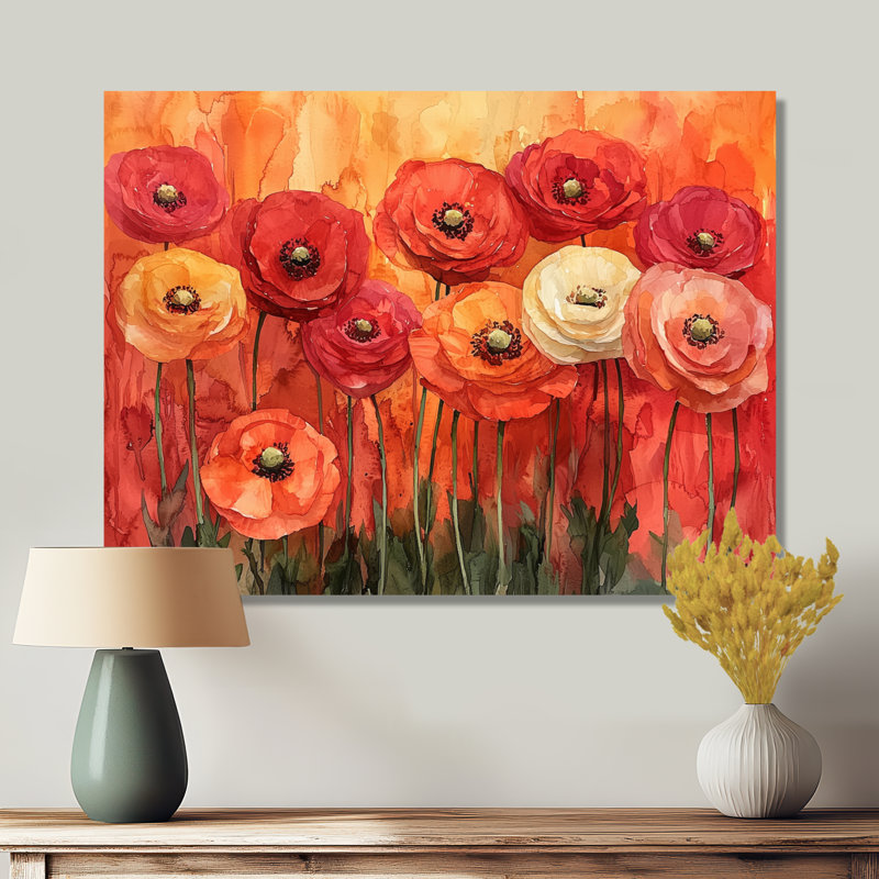 Jaccob - Floral Canvas Wall Decor, H 16 po x l 32 po, Toile tendue, Ne s’applique pas