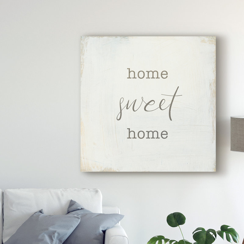 « home bonbons home i script », art textuel sur toile tendue, H 24 po x l 24 po x P 2 po