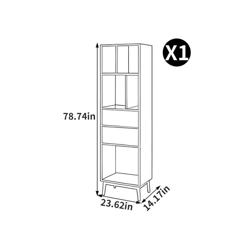 All Solid Wood Simple Style Bookcase