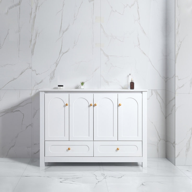Meuble-lavabo 48 po avec lavabo en céramique, Blanc