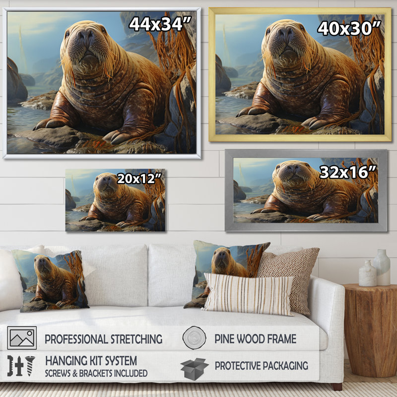 Morse Coastal Guardian I sur impression sur toile, Cadre simple noir, H 12 po x l 20 po x P 1 po