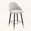 Ensemble de 2 tabourets de bar en cuir de polyuréthane gris clair avec repose-pieds or-1172754997