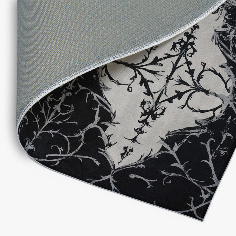Tapis intérieur et extérieur en velours noir, Rectangle 1 pi 6 po x 2 pi 6 po