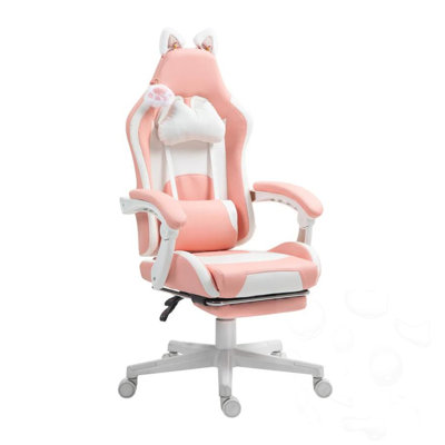 Gaming Chair with Footrest and Headrest and Lumbar Support