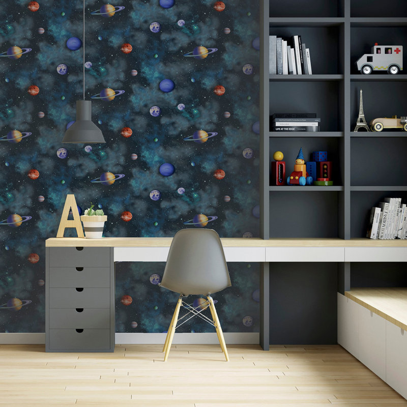 Papier peint Albert, Bleu