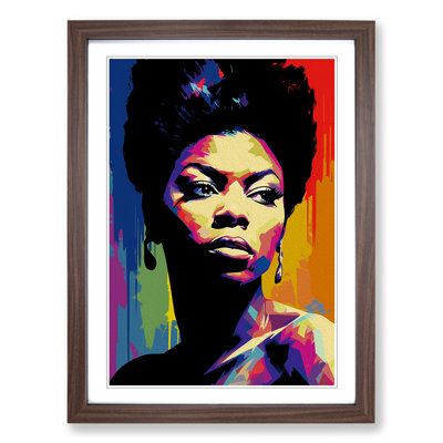 Nina Simone Futurism - Single Picture Frame Print on Wood